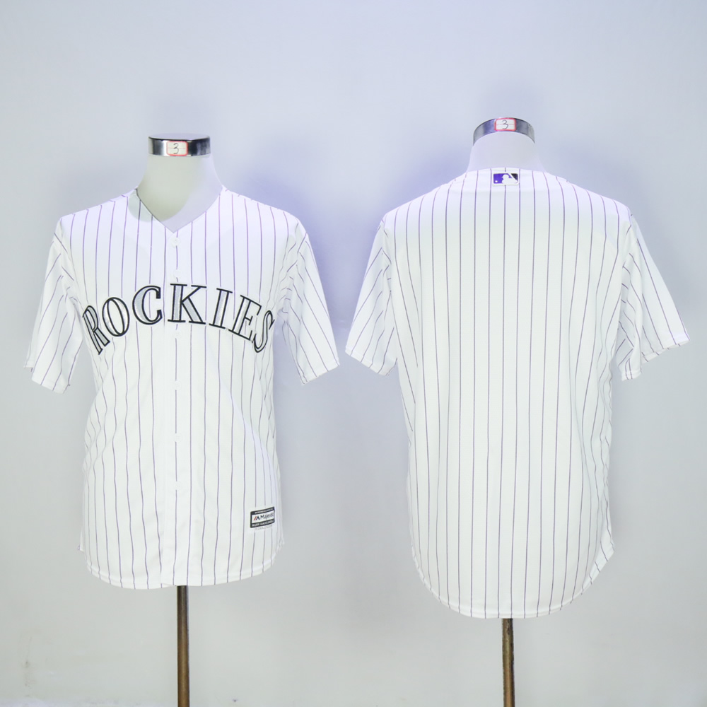 Men Colorado Rockies Blank White Game MLB Jerseys->colorado rockies->MLB Jersey